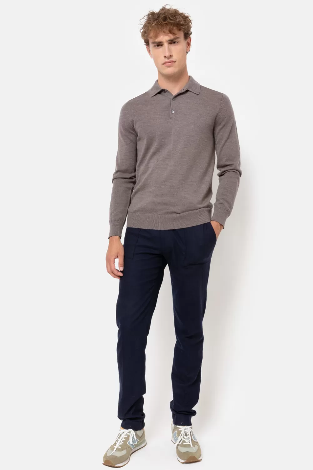 Donker E Slim Fit Heren Chino Met Vouw-Terre Bleue Flash Sale