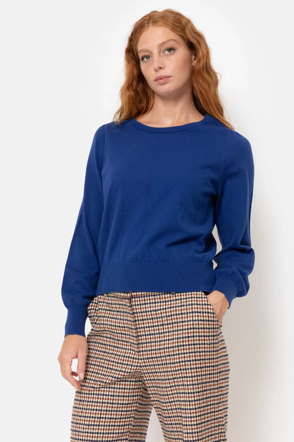 E Korte Pull Met Boothals En Ballonmouwen-Terre Bleue Clearance