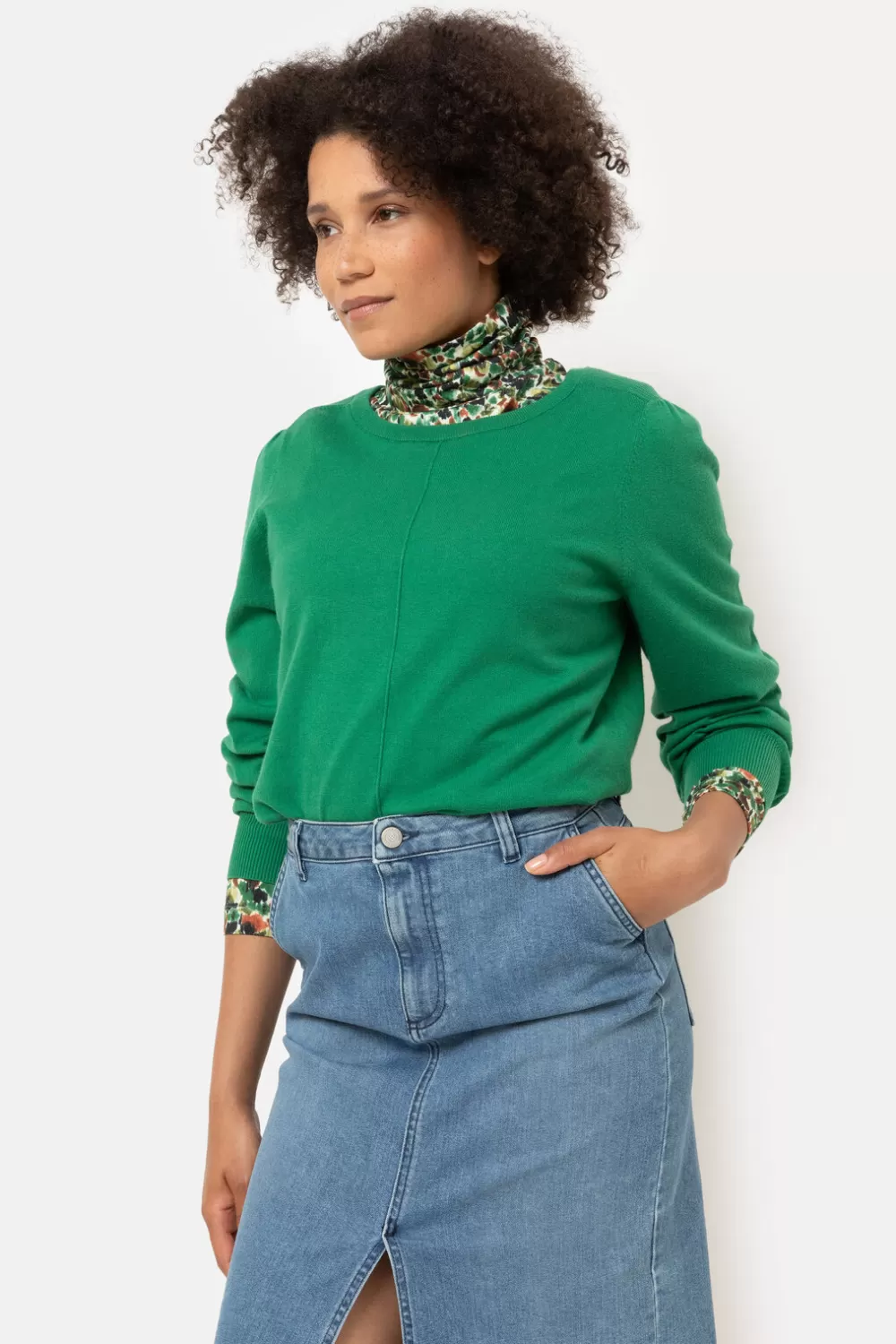 E Korte Pull Met Boothals En Ballonmouwen-Terre Bleue Shop