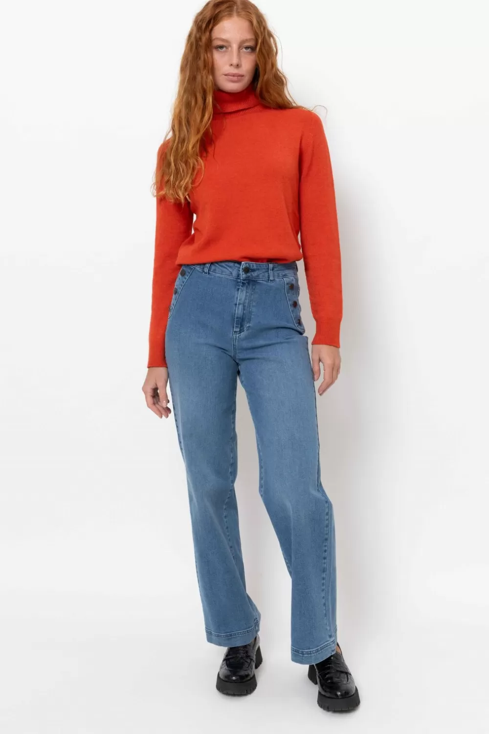 E Loose Fit Dames Jeans Met Rechte Pijpen-Terre Bleue Cheap