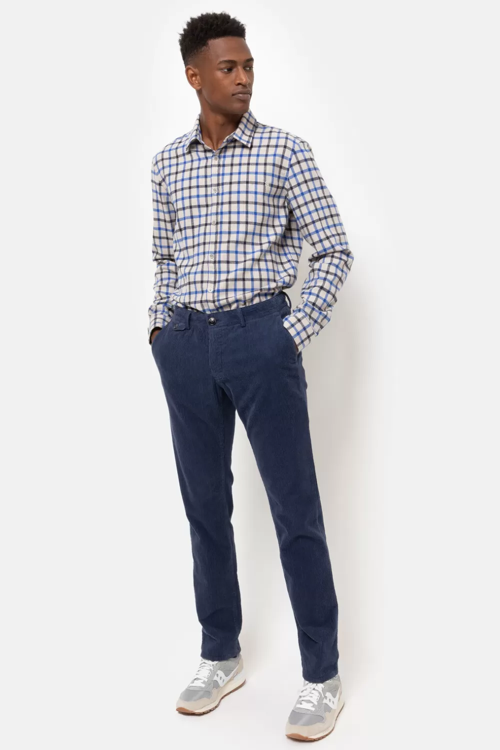 E Velours Herenbroek Met Slim Fit-Terre Bleue Discount