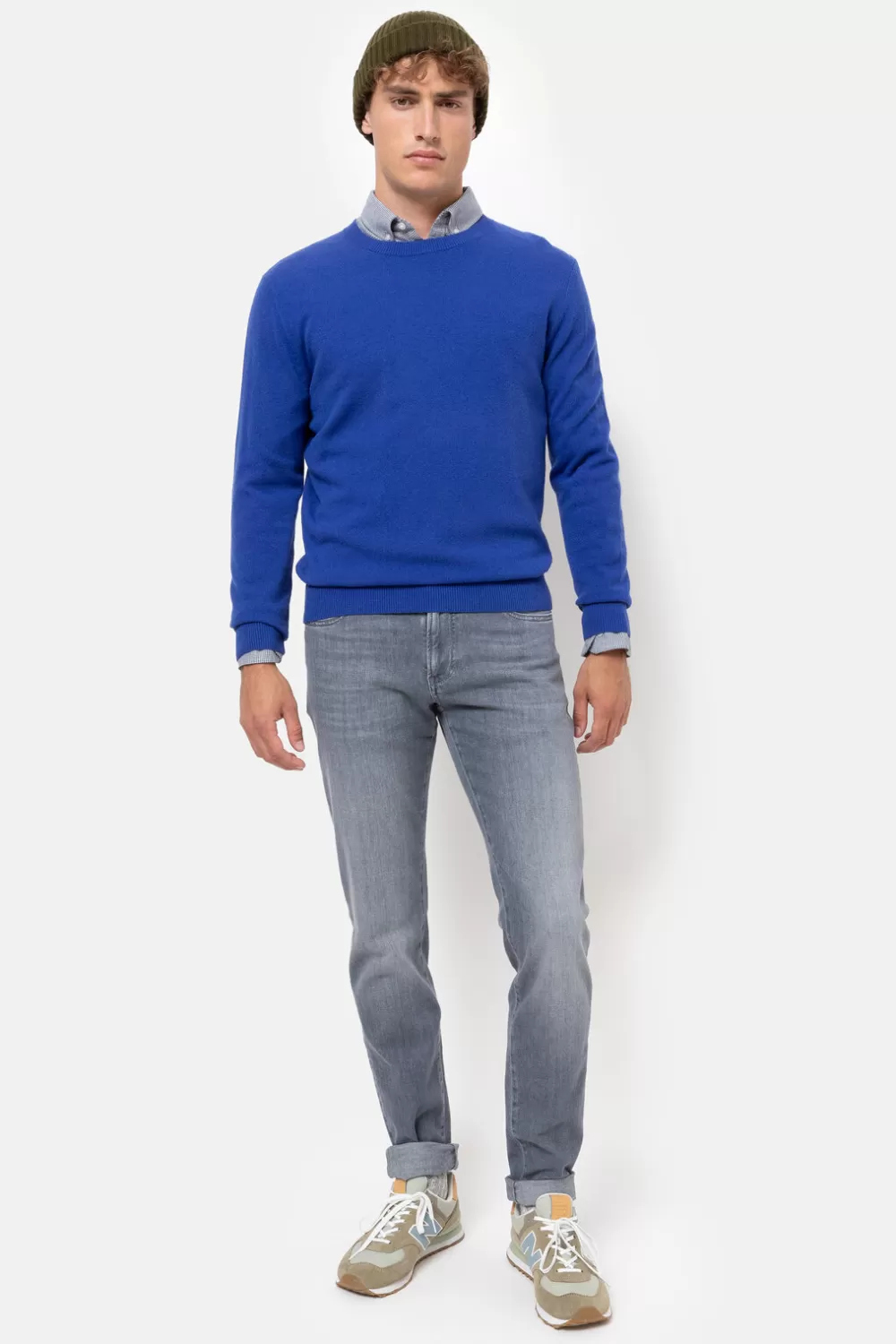 Grijze Slim Fit Jeans Broek Voor Heren-Terre Bleue Flash Sale