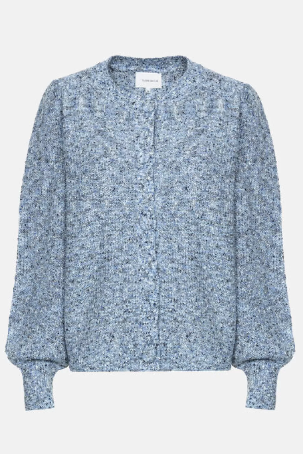 Korte Donker E Cardigan Met Stoffen Knopen-Terre Bleue New