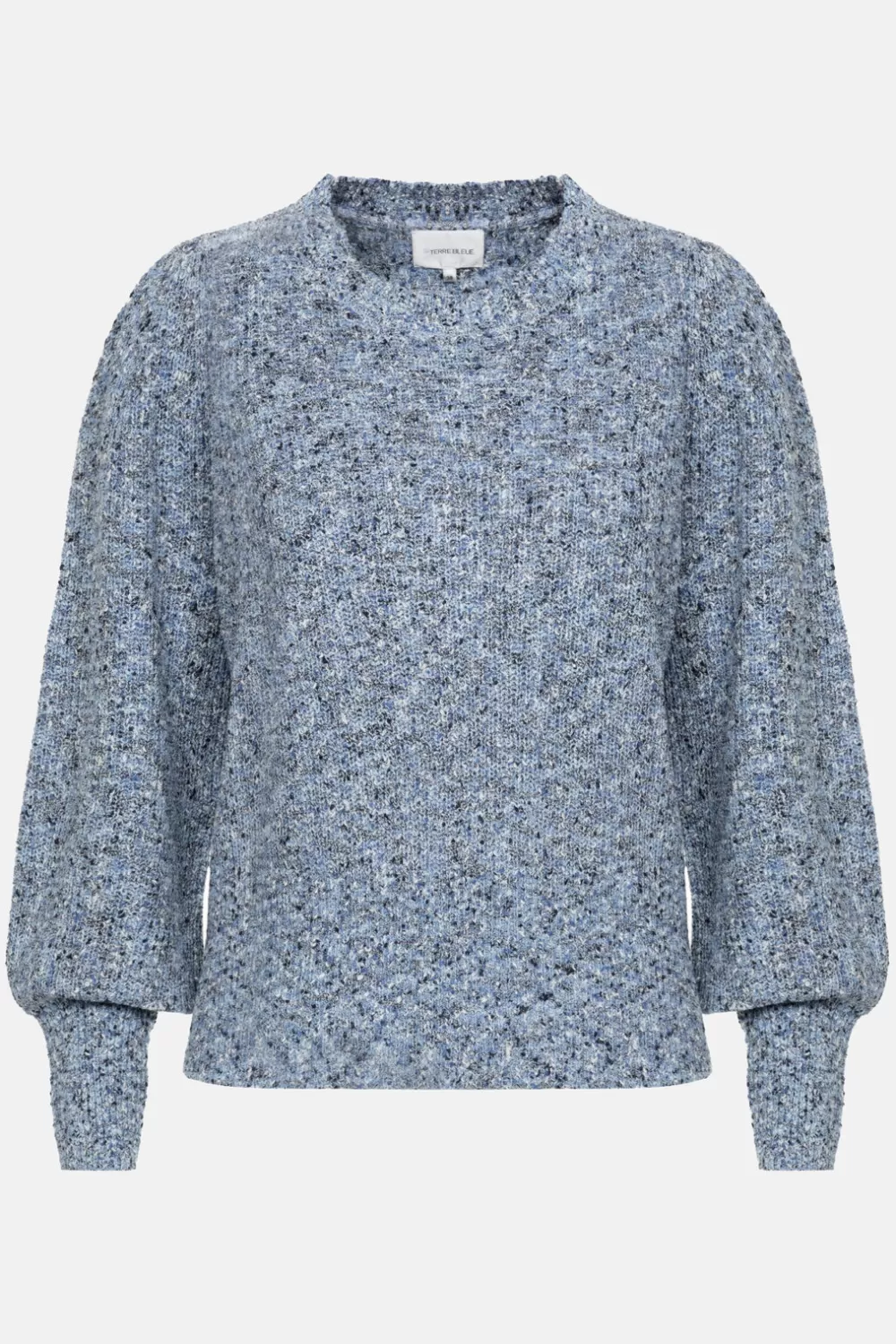 Korte E Pull Met Hoge Kraag En Pofmouwen-Terre Bleue Clearance