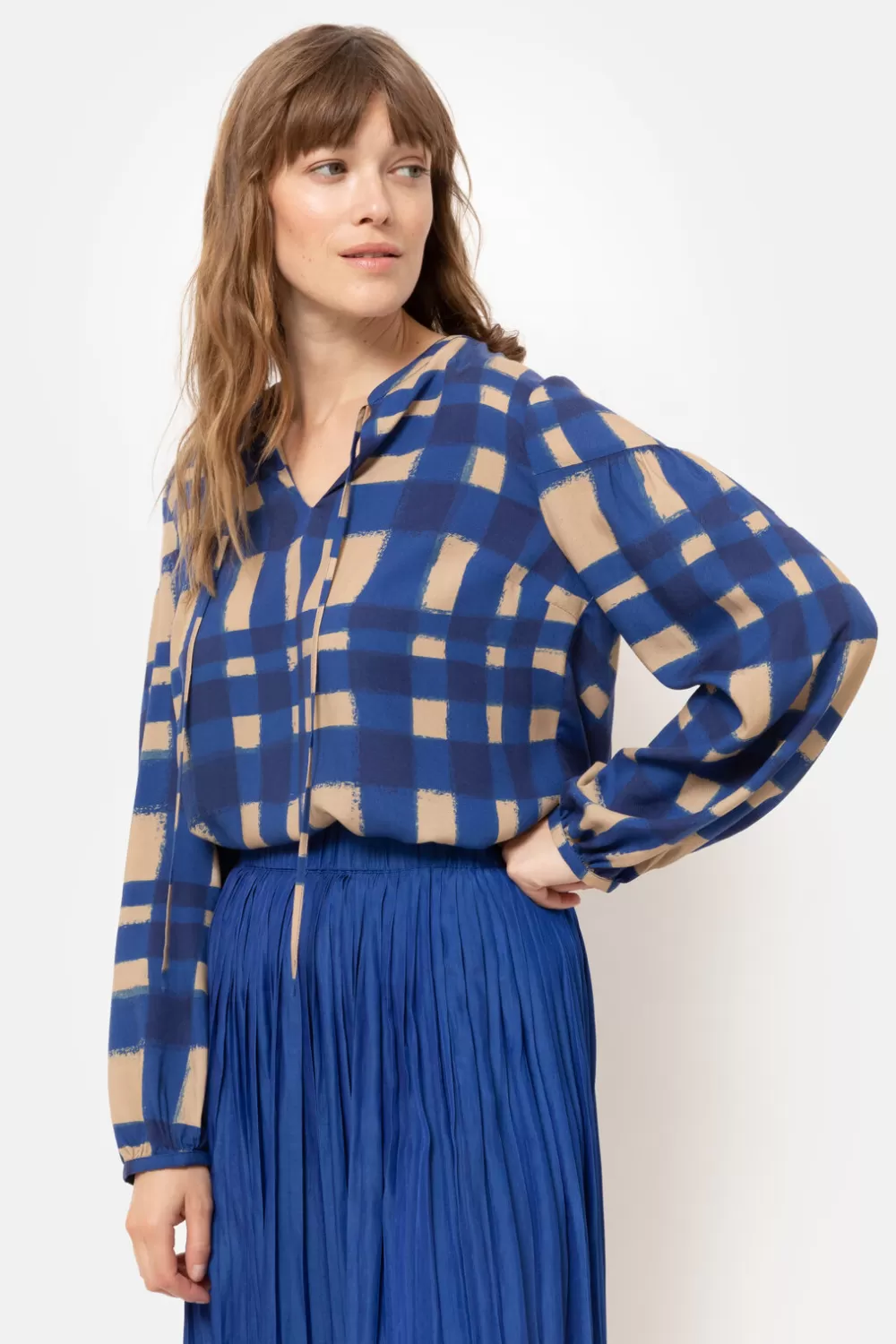 Lange E Plisse Rok-Terre Bleue Shop