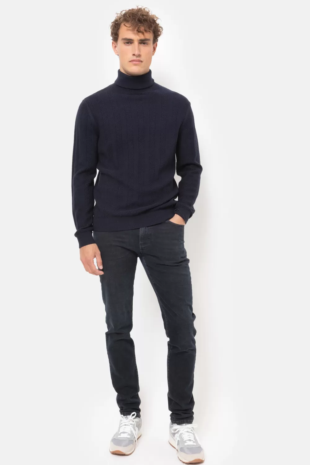 Zwarte Slim Fit Jeans Broek Voor Heren-Terre Bleue Cheap